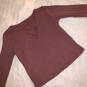 Rose pink cropped long sleeve